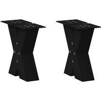 Berkfield Home Coffee Table Legs X-Shaped 2 pcs Black 30x(30-31) cm Steel