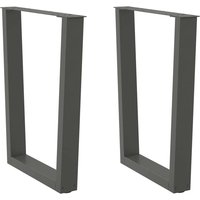 Berkfield Home Dining Table Legs V-Shape 2 pcs Anthracite 70x(72-73.3) cm Steel in Black