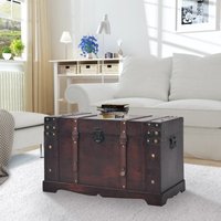 Berkfield Home Vintage Treasure Chest Wood 66x38x40 cm in Brown | Size: 66 x 38 x 40 cm