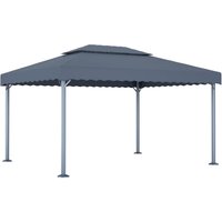 Berkfield Home Gazebo 400x300 cm Anthracite Aluminium in Black