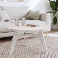 Berkfield Home Table Top Round White Ø80x3 cm Solid Wood Pine | Size: 80x3 cm