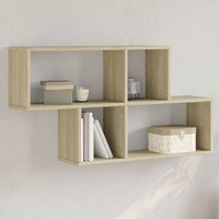 Berkfield Home Wall Shelf Sonoma Oak 100x20x53 cm Engineered Wood in Brown | Size: 100 x 20 x 53 cm