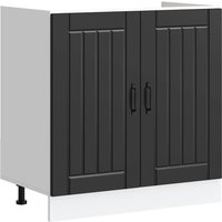Berkfield Home Sink Base Cabinet Lucca Black Engineered Wood
