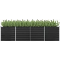 Berkfield Home Garden Raised Bed Anthracite 320x80x77 cm Galvanised Steel in Black | Size: 320 x 80 x 77 cm