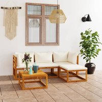Berkfield Home 5 Piece Garden Lounge Set with Cushions Solid Wood Acacia (UK/IE/FI/NO only) in Brown
