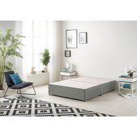 Somnior Ziggy Platform Divan Bed Base With 2 Drawers Linen in Silver | Size: Small Double