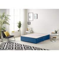 Somnior Universal Divan Bed Base with 2 Drawers Plush Velvet in Navy | Size: Double
