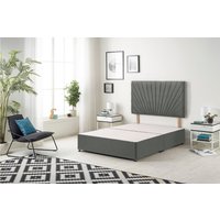 Somnior Platinum Divan Bed Base with Headboard Linen Fabric in Dark Grey | Size: Single