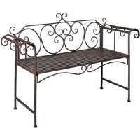 Berkfield Home Garden Bench 132 cm Steel Antique Brown