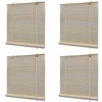 Berkfield Home Bamboo Roller Blinds 4 pcs 120x160 cm Natural in Beige