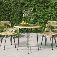 Berkfield Home Dining Table Ø80 cm Tempered Glass & Steel in Brown