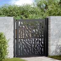 Berkfield Home Garden Gate Black 105x106 cm Steel Trace Design