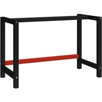 Berkfield Home Work Bench Frame Metal 120x57x79 cm Black & Red | Size: 120 x 57 x 79 cm