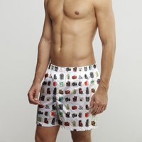 CLAUDIO LUGLI Vintage Cameras Cotton Poplin Print Boxer Shorts in White | Size: 3XL
