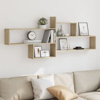 Berkfield Home Wall Shelf Sonoma Oak 167.5x18x68 cm Engineered Wood in Brown