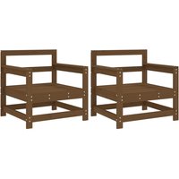 Berkfield Home Garden Chairs 2 pcs Honey Brown Solid Wood Pine