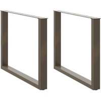 Berkfield Home Coffee Table Legs U-Shaped 2 pcs Natural Steel 100x(72-73) cm Steel in Brown