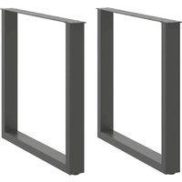 Berkfield Home Coffee Table Legs U-Shaped 2 pcs Anthracite 90x(72-73) cm Steel in Black