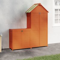Berkfield Home 2 Piece Garden Tool Shed Set Brown Solid Wood Pine