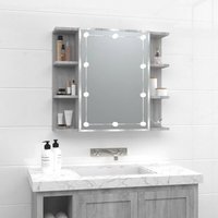 Berkfield Home Mirror Cabinet with LED Grey Sonoma 70x16.5x60 cm