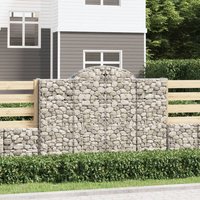 Berkfield Home Arched Gabion Baskets 5 pcs 200x30x140/160 cm Galvanised Iron in Silver
