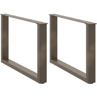 Berkfield Home Coffee Table Legs U-Shaped 2 pcs Natural Steel 70x(42-43) cm Steel in Brown