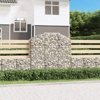 Berkfield Home Arched Gabion Basket 150x50x140/160 cm Galvanised Iron in Silver