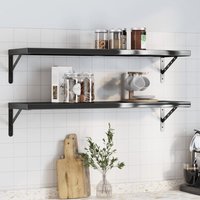 Berkfield Home Wall Shelves 2 pcs 100x30 cm Black Stainless Steel