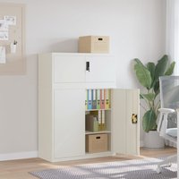Berkfield Home File Cabinet White 90x40x130 cm Steel | Size: 90 x 40 x 130 cm