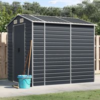 Berkfield Home Garden Shed Anthracite 191x215x198 cm Galvanised Steel in Black | Size: 191 x 215 x 198 cm