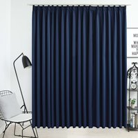 Berkfield Home Blackout Curtain with Hooks Blue 290x245 cm