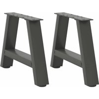 Berkfield Home Coffee Table Legs A-Shaped 2 pcs Anthracite 30x(30-31) cm Steel in Black