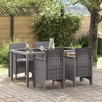 Berkfield Home Garden Chair Set of 4 Light grey Plastic, Polyester Standard