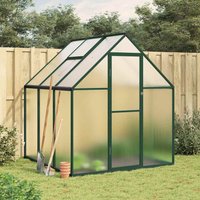 Berkfield Home Greenhouse with Base Frame Green 169x169x195 cm Aluminium | Size: 169 x 169 x 195 cm