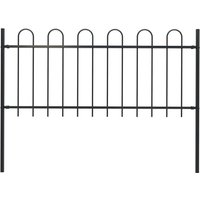 Berkfield Home Garden Fence with Hoop Top Steel 1.7 m Black