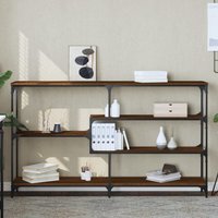 Berkfield Home Console Table Brown Oak 160x32x95 cm Engineered Wood | Size: 160 x 32 x 95 cm