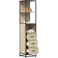 Berkfield Home Bathroom Cabinet Sonoma Oak 35x37.5x166 cm Engineered Wood in Brown