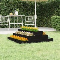 Berkfield Home Planter Black 80x80x27 cm Solid Wood Pine | Size: 80 x 80 x 27 cm