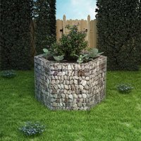 Berkfield Home Hexagonal Gabion Raised Bed 160x140x100 cm in Silver | Size: 160 x 140 x 100 cm