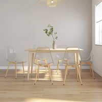 Berkfield Home Dining Chairs 6 pcs Transparent PET in Black