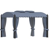 Berkfield Home Gazebo with Curtains 3x4 m Anthracite Steel in Black