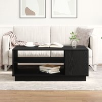 Berkfield Home Black Oak Coffee Table 102x55x43 cm Made from Engineered Wood | Size: 102 x 55 x 43 cm