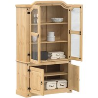 Berkfield Home Glass Display Cabinet Corona 103.5x42x180 cm Solid Wood Pine in Brown