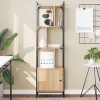 Berkfield Home Bookcase with Door Sonoma Oak 44.5x30x154.5 cm Engineered Wood in Brown