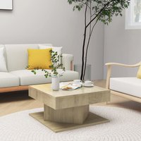 Berkfield Home Coffee Table Sonoma Oak 57x57x30 cm Engineered Wood in Brown | Size: 57 x 57 x 30 cm