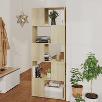 Berkfield Home Book Cabinet Room Divider Sonoma Oak 60x24x155 cm in Brown | Size: 60 x 24 x 155 cm