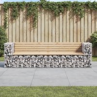 Berkfield Home Garden Bench Gabion Design 244x71x65.5 cm Solid Wood Pine in Brown