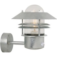 Nordlux Blok Outdoor Wall Light Sensor Galv Steel Garden E27 IP54 Mains in Silver