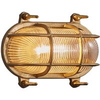 Nordlux Helford Outdoor Wall Light Brass Brass Garden E27 IP64 Mains in Gold