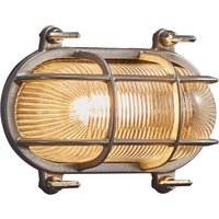 Nordlux Helford Outdoor Wall Light Nickel Brass Garden E27 IP64 Mains in Metallic Silver